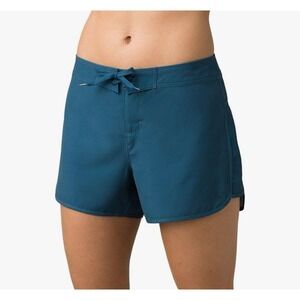 NWOT‎ prAna Women's Schaffie Shorts Large Blue Hybrid Outdoor Performance Swim